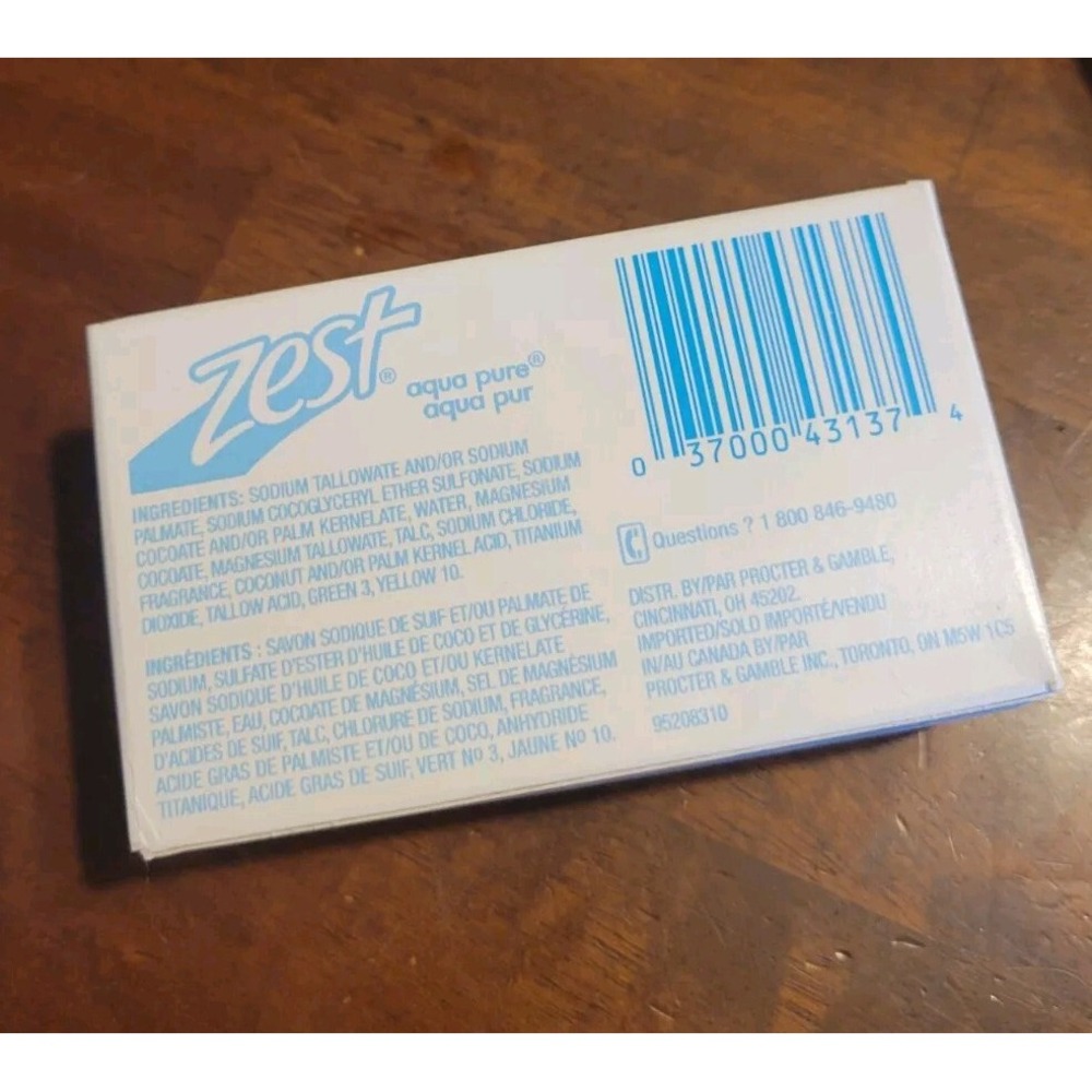 Vintage ZEST AQUA Deodorant Beauty Bar Bath Size‎ Soap - 1 Bar 4.5 oz. - Box - Picture 9 of 9